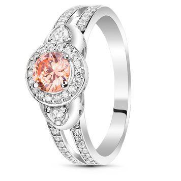 Серебряное кольцо с фианитом шампань Кира, 16, 50.3, 2.30