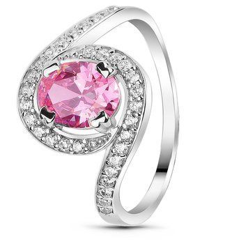 Серебряное кольцо с розовым фианитом Бэлла, 16, 50.3, 2.40