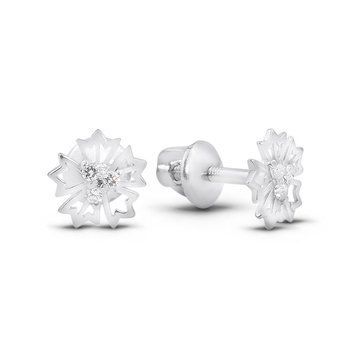 Серебряные пуссеты с фианитами П65 П65