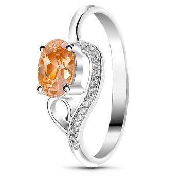 Серебряное кольцо с фианитом шампань Феерия, 16, 50.3, 1.87