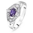 Серебряное кольцо с фиолетовым фианитом Виконт, 17.5, 54.5, 2.51