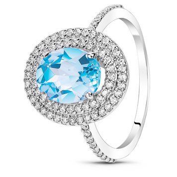 Серебряное кольцо с топазом Камелия ПДК66Т 16р.