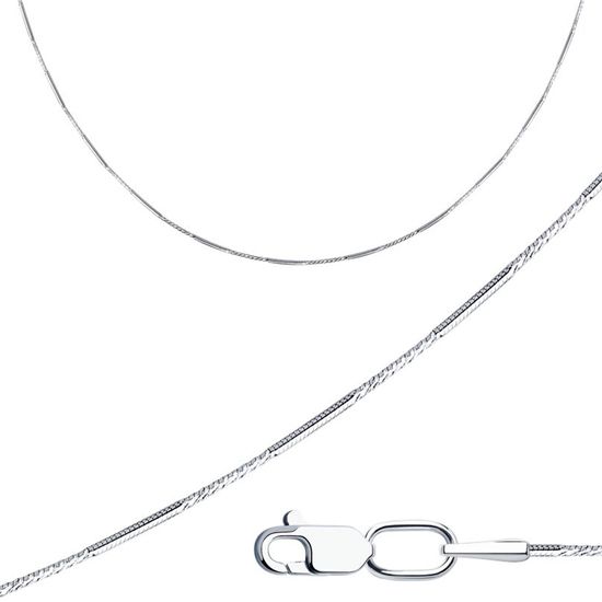 Srebrny łańcuszek o splocie wężowym, rodowany SSD040, 40, 4.50