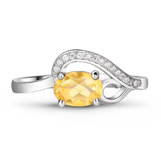 Серебряное кольцо с цитрином Феерия ФК217Ц 15.5р.