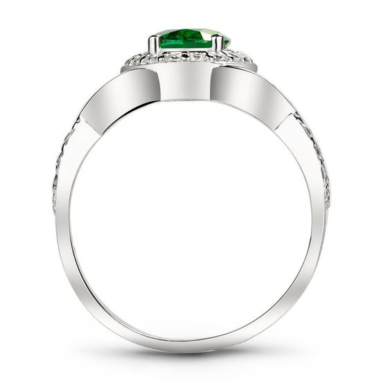Серебряное кольцо с изумрудом нано Винтаж, 16, 50.3, 3.56