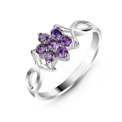 Серебряное кольцо с фиолетовым фианитом ФК252ЦАМ, 18, 56.6, 1.63