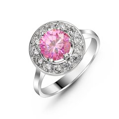 Srebrny pierścionek z różową cyrkonią Luna, 18, 56.6, 3.30
