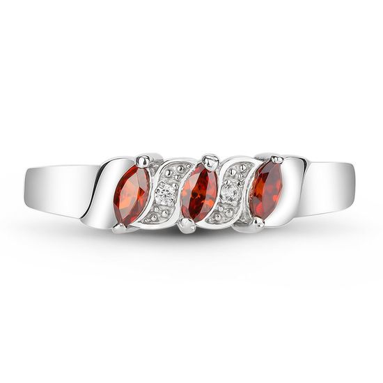 Серебряное кольцо с красным фианитом ПДК200ЦГ, 15, 46.5, 1.57