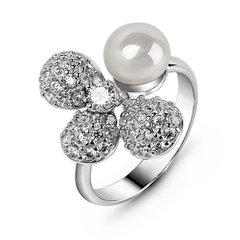 Srebrny pierścionek z perłami Yvona, 15.5, 47.8, 4.07