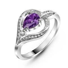 Серебряное кольцо с фиолетовым фианитом Ясмин, 16.5, 51.5, 2.95