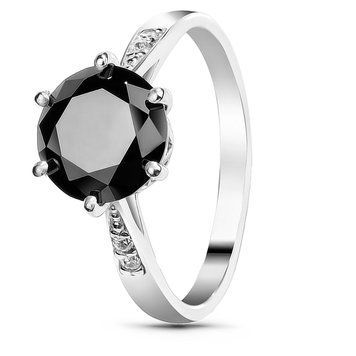 Серебряное кольцо с черным фианитом Илона, 16, 50.3, 2.30