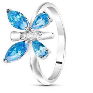 Серебряное кольцо с голубым фианитом Кристи, 17, 52.8, 2.60