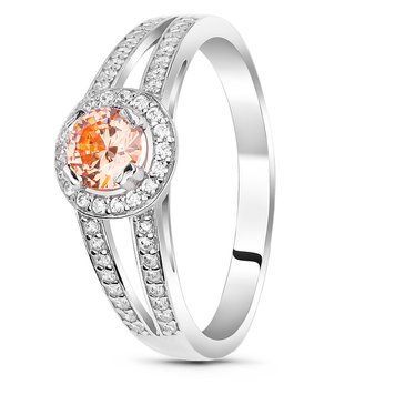 Серебряное кольцо с фианитом шампань Сабина, 16, 50.3, 1.95