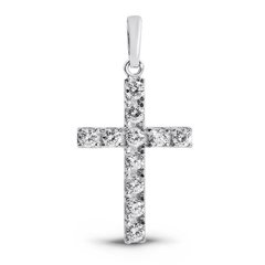 Крест из серебра с фианитом КР270
