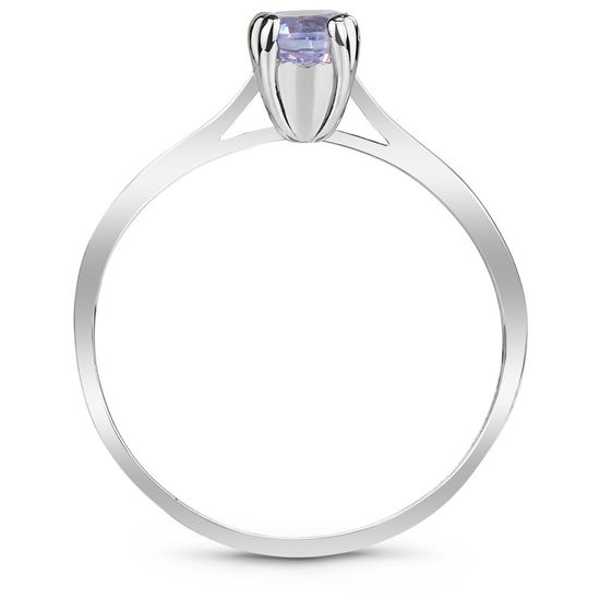 Серебряное кольцо с фиолетовым фианитом Горох, 15, 46.5, 1.24