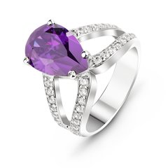 Серебряное кольцо с фиолетовым фианитом ПДК95, 16.5, 51.5, 4.49