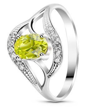 Серебряное кольцо с зеленым фианитом Гера, 18, 56.6, 2.01