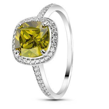 Серебряное кольцо с фианитом перидот Кристалл, 16.5, 51.5, 2.50