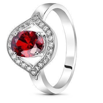 Серебряное кольцо с красным фианитом Батист, 16, 50.3, 2.41
