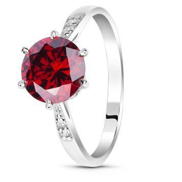 Серебряное кольцо с красным фианитом Илона, 16, 50.3, 2.30