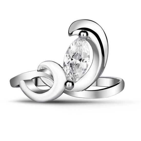 Серебряное кольцо с фианитами ФК350, 15, 46.5, 1.96