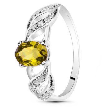 Серебряное кольцо с фианитом перидот Бубочка, 16, 50.3, 2.23