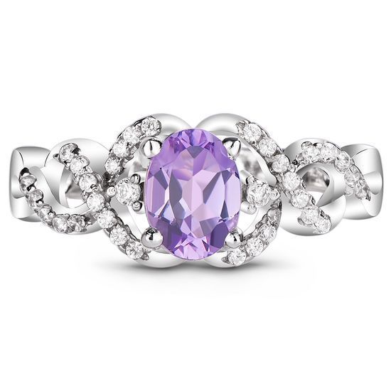 Серебряное кольцо с аметистом Каролина ПДК108АМ 16.5р.
