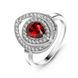 Srebrny pierścionek z czerwoną cyrkonią Zorza polarna, 18.5, 57.8, 2.95