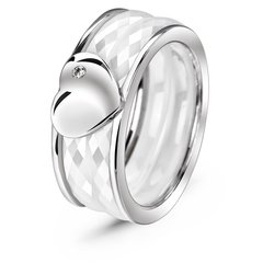 Серебряное кольцо с керамикой и фианитами Мессина, 16, 50.3, 6.41