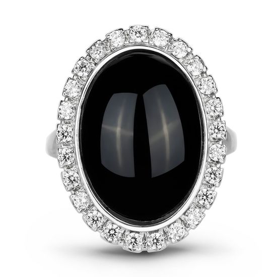 Серебряное кольцо с ониксом Императрица, 17.5, 54.5, 6.51
