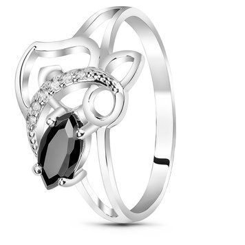 Серебряное кольцо с черным фианитом Камила, 16, 50.3, 2.31
