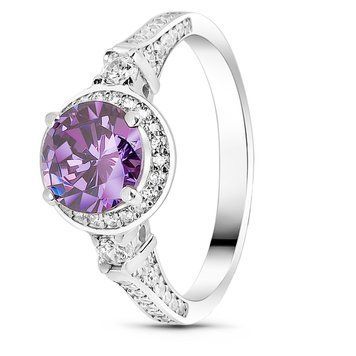 Серебряное кольцо с фиолетовым фианитом Вдохновение, 16, 50.3, 2.62