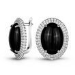 Серебряные серьги с ониксом Графиня ПДС120О