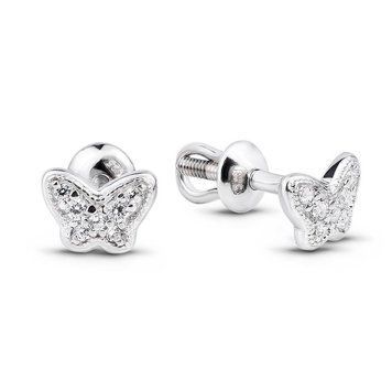 Серебряные пуссеты с фианитами П45 П45