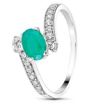 Серебряное кольцо с агатом Лилия ПДК87АГ 16р.