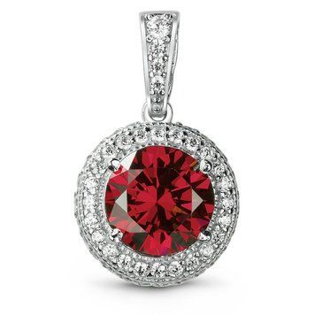 Серебряная подвеска с красными фианитами Женева