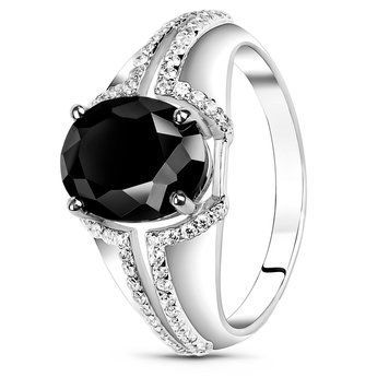Серебряное кольцо с черным фианитом Македония, 16, 50.3, 3.95