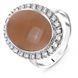 Серебряное кольцо с коричневым кошачьим глазом Императрица, 19, 59.1, 6.91
