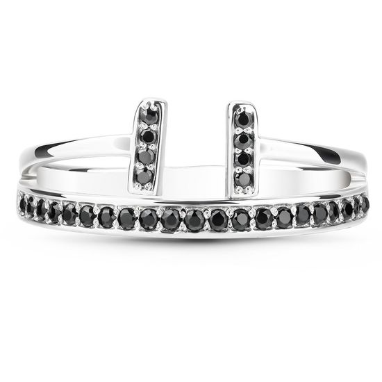 Серебряное кольцо с черным фианитом Ruvas fashion, 16, 50.3, 1.87