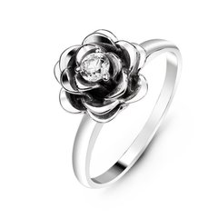 Серебряное кольцо с фианитами Роза, 18.5, 57.8, 3.86