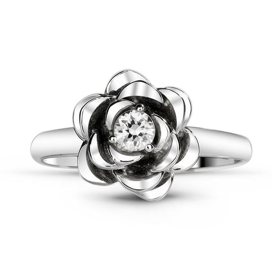 Srebrny pierścionek z cyrkoniami Róża, 3.86