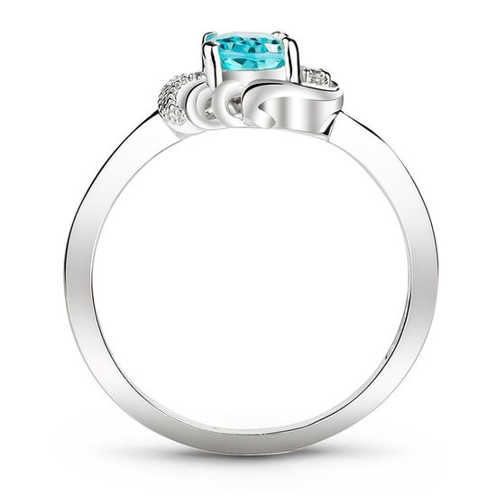 Серебряное кольцо с аквамарином нано Амина, 2.59