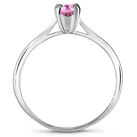 Серебряное кольцо с розовым фианитом Горох, 15, 46.5, 1.24