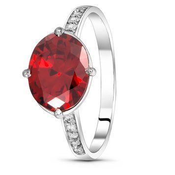 Серебряное кольцо с красным фианитом ПДК14ЦГ, 16, 50.3, 2.37