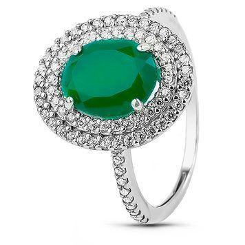 Серебряное кольцо с агатом Камелия ПДК66АГ 16р.