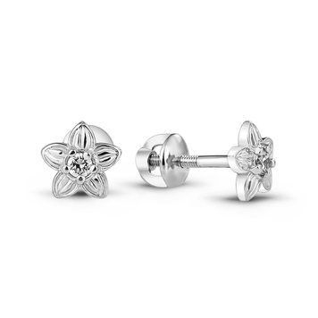 Серебряные пуссеты с фианитами П66 П66