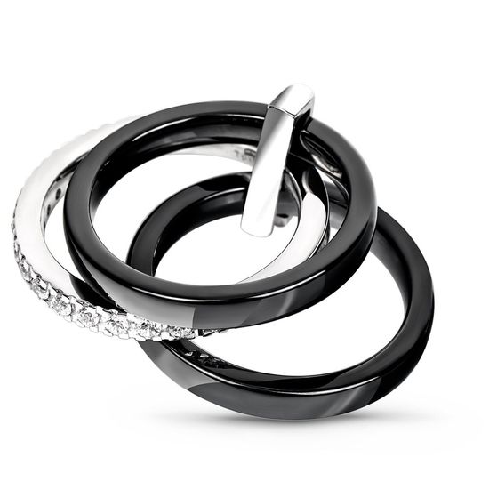 Серебряное кольцо с керамикой и фианитами Сорренто, 8.43