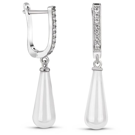 Срібні сережки-підвіски з керамікою Мілена, 6.50