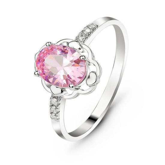 Серебряное кольцо с розовым фианитом Маяк, 16, 50.3, 2.25