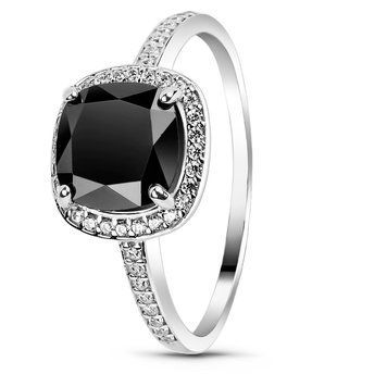 Серебряное кольцо с черным фианитом Кристалл, 18, 56.6, 2.50